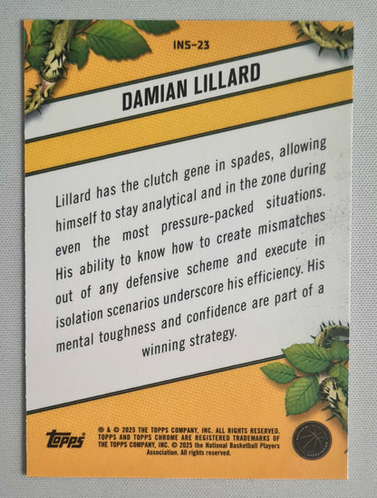 Damian Lillard - 2025 Topps Chrome "Instinct" Basketball NBA #INS-23