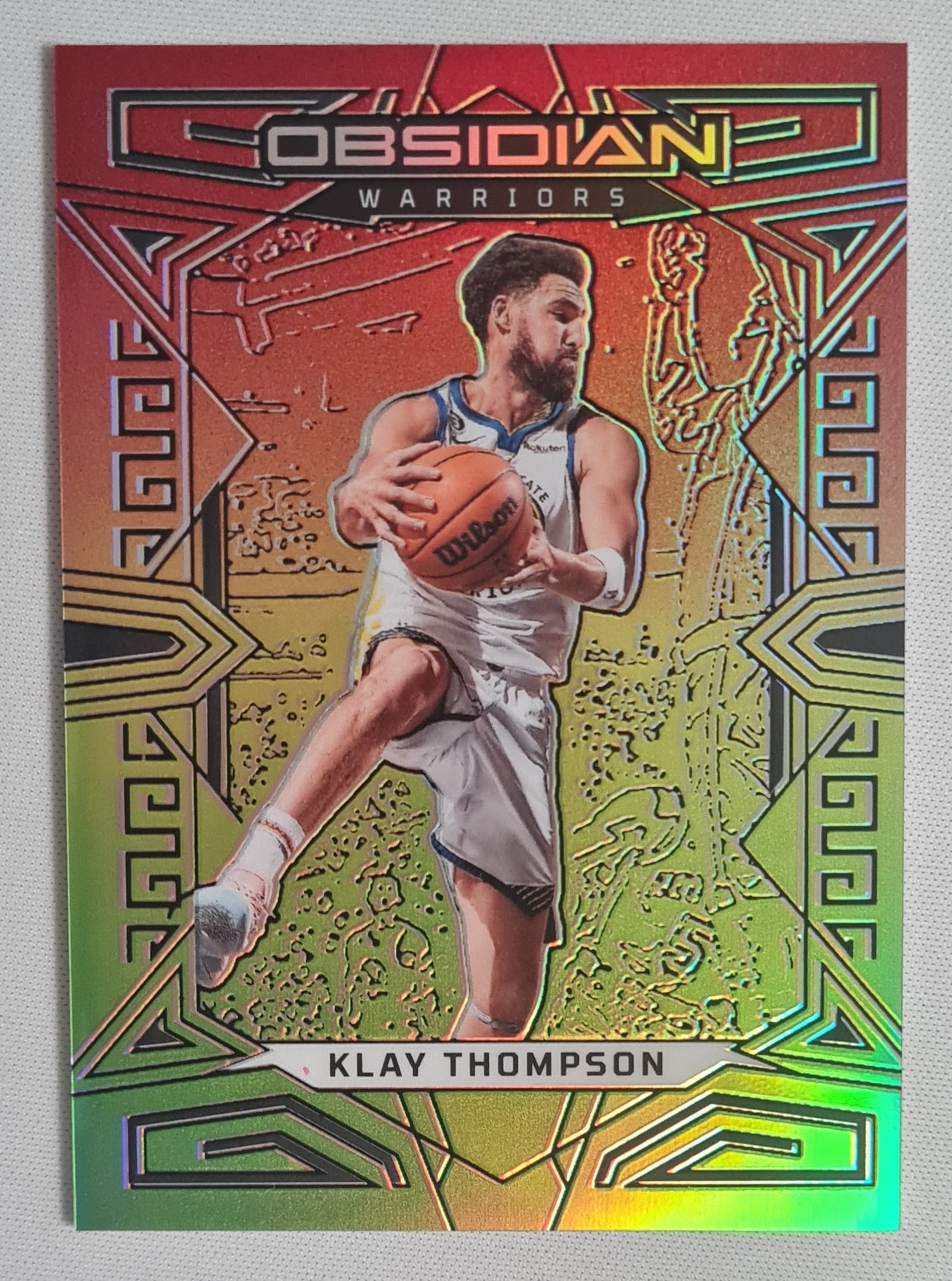 Klay Thompson - 2022/23 Panini Obsidian Basketball NBA Electric Etch Red Yellow & Green Flood #126 /75