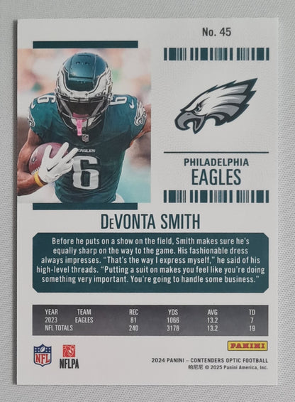 DeVonta Smith - 2024 Panini Contenders Optic Footba NFL Season Ticket Philadelphia Eagles #45