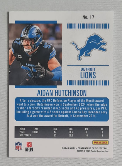 Aidan Hutchinson - 2024 Panini Contenders Optic Football NFL Season Ticket Detroit Lions #17