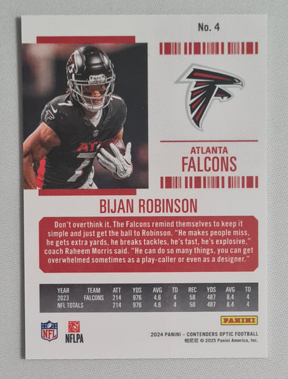 Bijan Robinson - 2024 Panini Contenders Optic Football NFL Season Ticket Atlanta Falcons #4