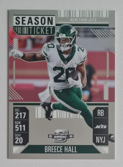 Breece Hall - 2024 Panini Contenders Optic Football NFL Season Ticket NY Jets #43