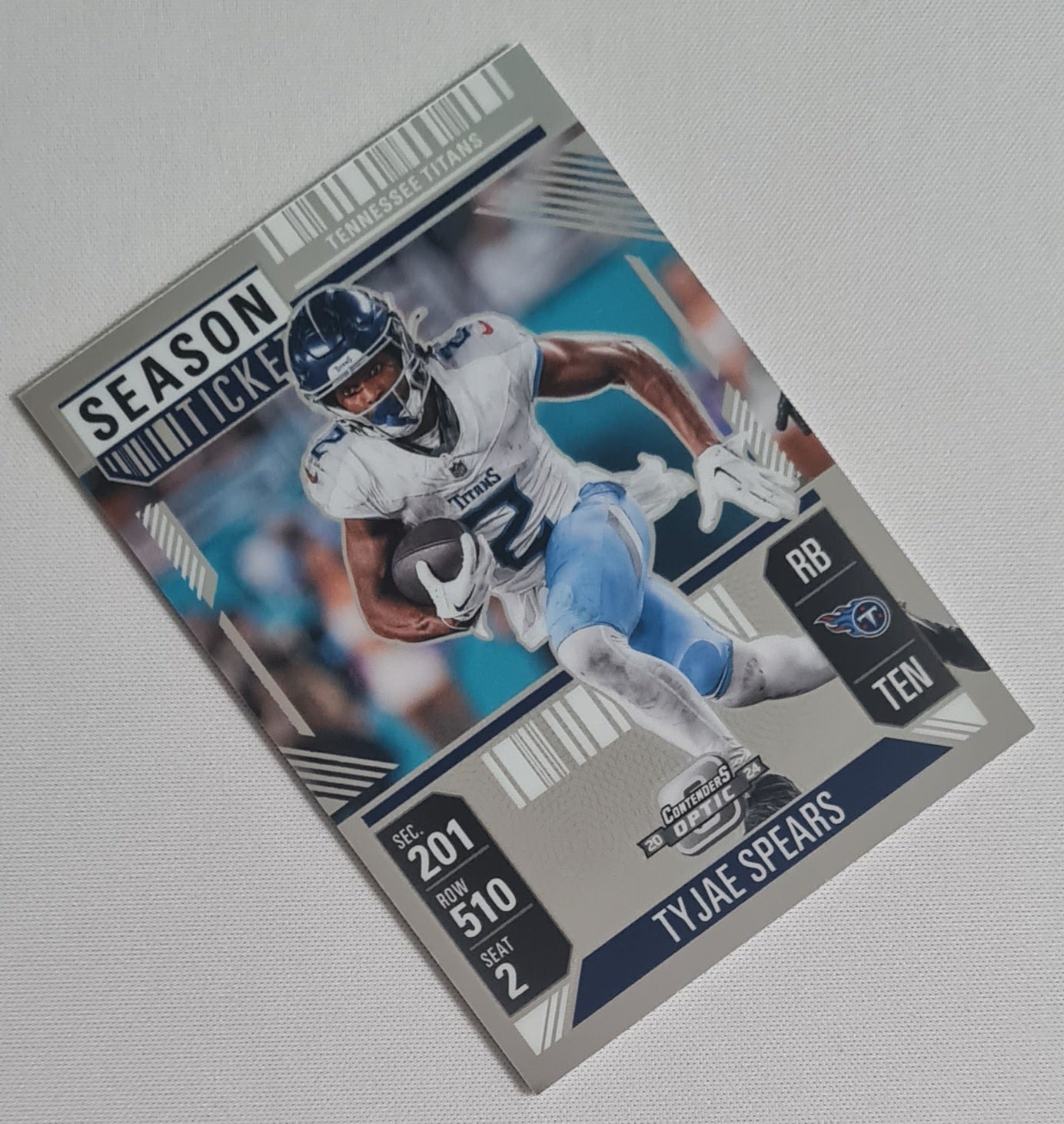 Tyjae Spears - 2024 Panini Contenders Optic Football NFL Season Ticket Tennessee Titans #55