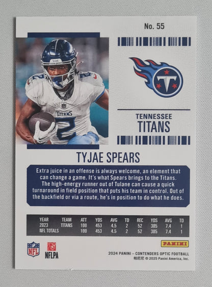 Tyjae Spears - 2024 Panini Contenders Optic Football NFL Season Ticket Tennessee Titans #55