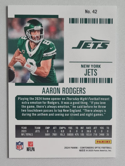 Aaron Rodgers - 2024 Panini Contenders Optic Football NFL Season Ticket NY Jets #42