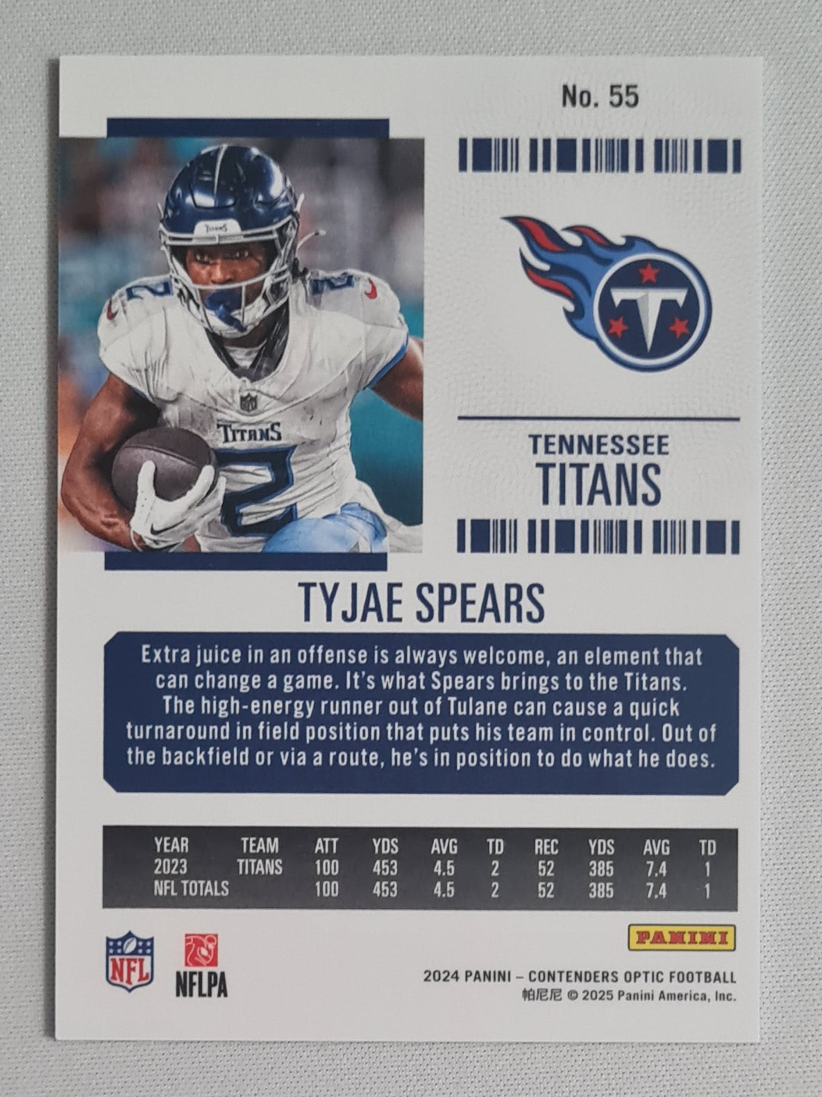 Will Levis - 2024 Panini Contenders Optic Football NFL Season Ticket Tennessee Titans #54