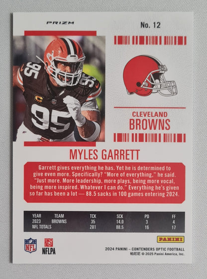 Myles Garrett - 2024 Panini Contenders Optic Football NFL Cleveland Browns Season Ticket #12