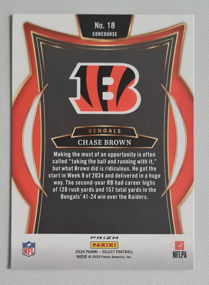 Chase Brown - 2024 Panini Select Football NFL Prizm Bengals #18 Concourse