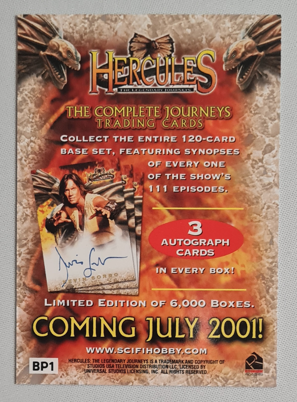 Hercules - 2001 ScifiHobby BP1 Promo card - The Complete Journeys #BP1
