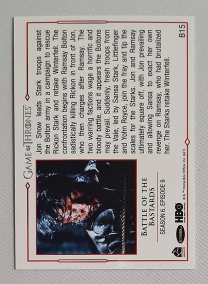 Game of Thrones - 2021 Iron Anniversary Battle of The Bastards - Battle Card B15 JON SNOW