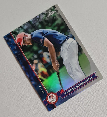 Xander Schauffele - 2024 Topps Chrome Golf Olympic Team United States #50 Refractor