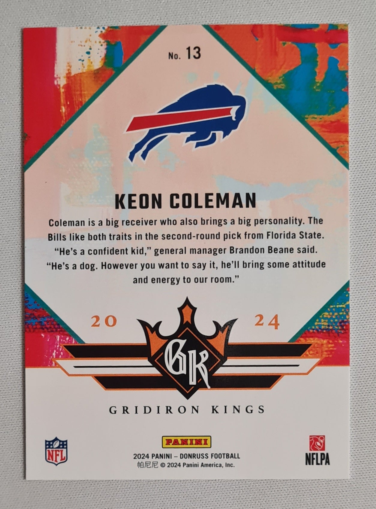 Keon Coleman - 2024 Panini Donruss Football NFL Bills - Gridiron Kings #13
