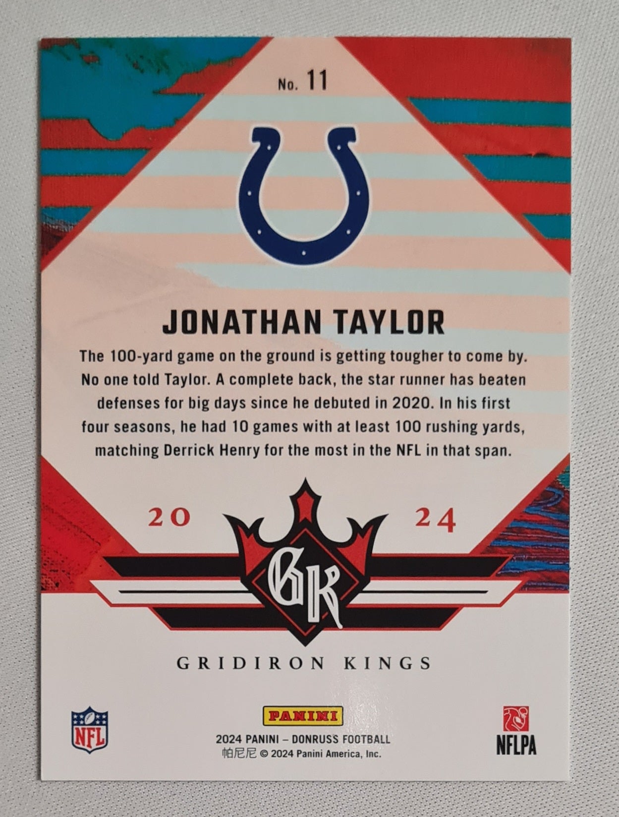 Jonathan Taylor - 2024 Panini Donruss Football NFL Colts - Gridiron Kings #11