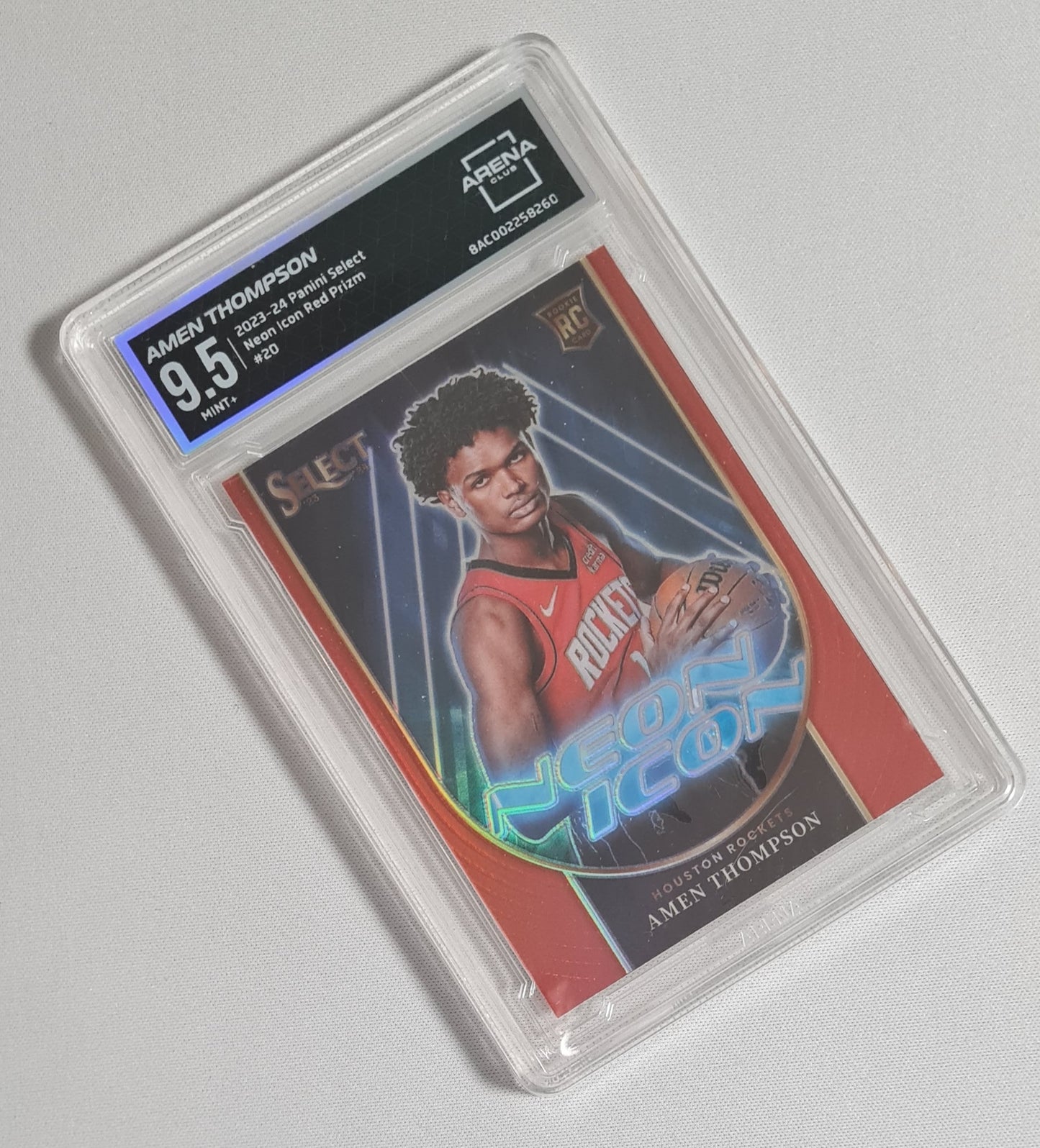 Amen Thompson - 2023/24 Panini Select Neon Icon NBA Basketball Houston Rockets (RC) Arena Club 9.5 MINT