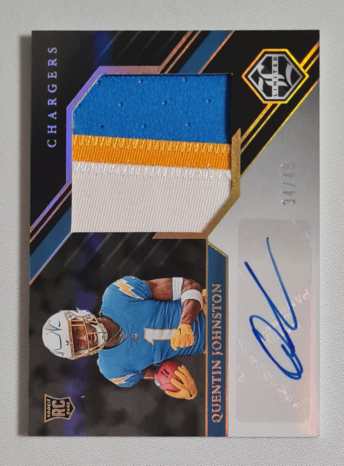 Quentin Johnston - 2023 Panini Limited Football NFL Chargers #170 / Patch + Auto /49