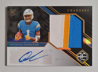 Quentin Johnston - 2023 Panini Limited Football NFL Chargers #170 / Patch + Auto /49