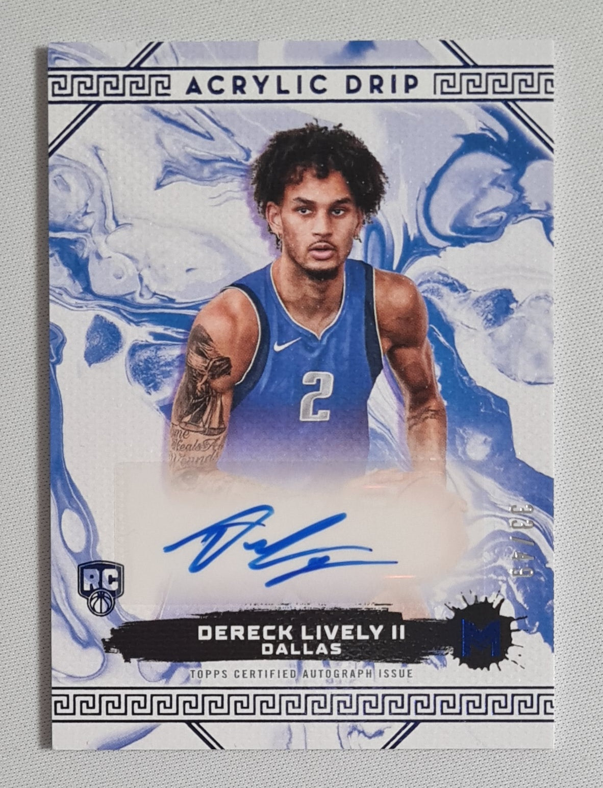 Dereck Lively II - 2024 Topps Acrylic Drip Basketball NBA Dallas (RC) #ADA-DL /49 /Auto
