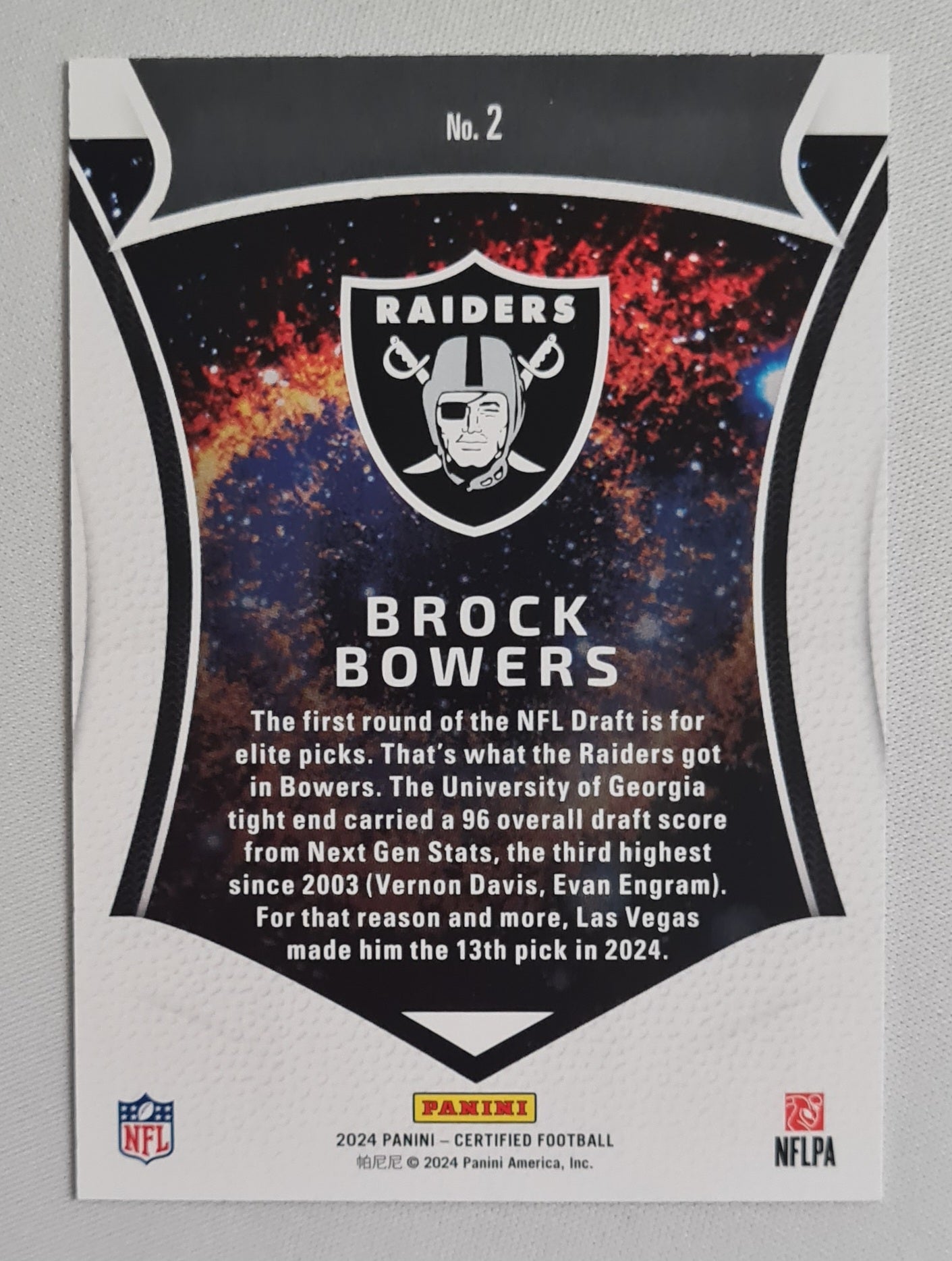 Brock Bowers - 2024 Panini Certified Football NFL Raiders Certified Rookies  #2 /50