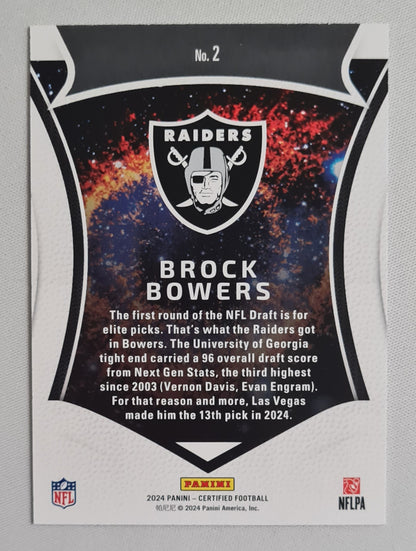 Brock Bowers - 2024 Panini Certified Football NFL Raiders Certified Rookies  #2 /50
