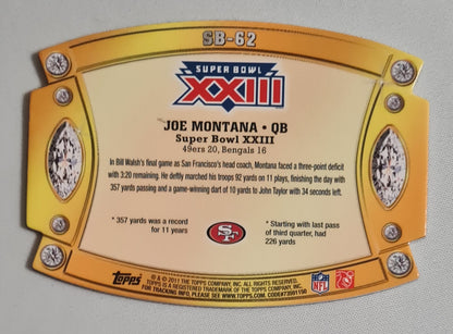 Joe Montana - 2011 Topps NFL San Francisco 49ers Super Bowl XXIII #SB-62 Die Cut - Refractor