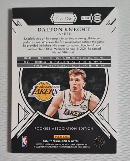Dalton Knecht - 2024/25 Panini Noir Basketball NBA L.A. Lakers Rookies Association Edition Purple #156 /25