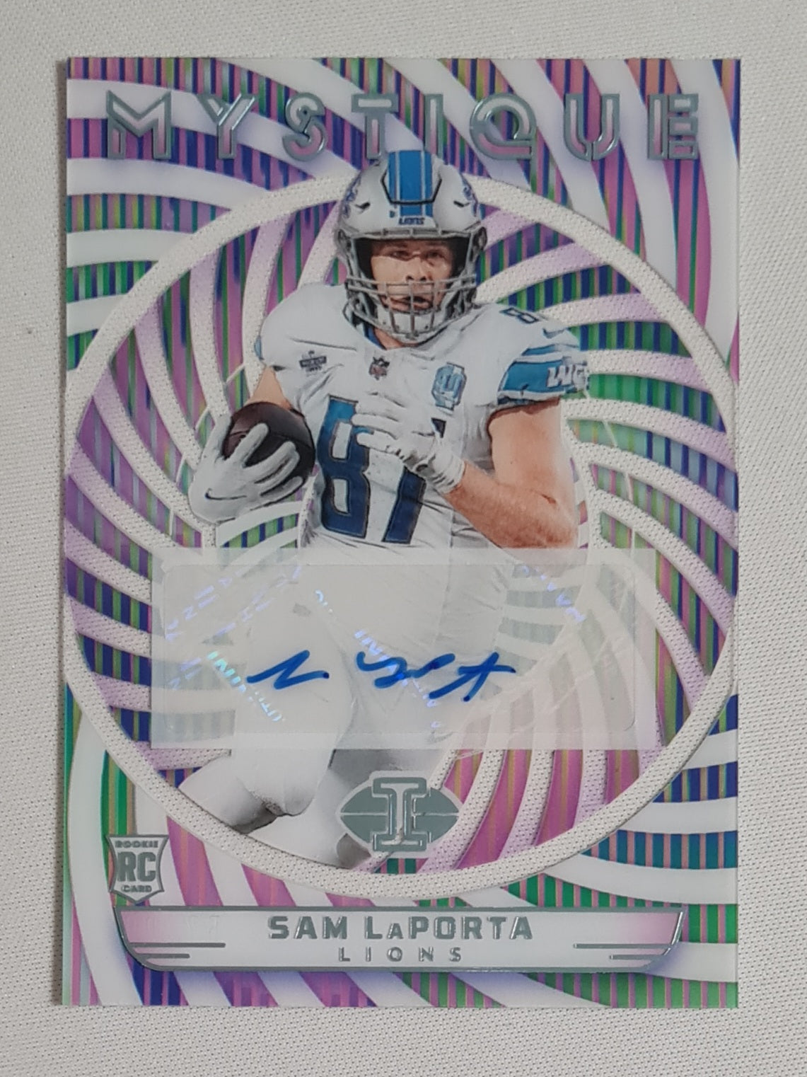 Sam LaPorta - 2023 Panini Illusions Football Mystique NFL Detroit Lions (RC) #31  Rainbow Prizm Auto /99 RARE SSP
