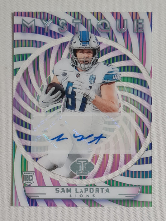 Sam LaPorta - 2023 Panini Illusions Football Mystique NFL Detroit Lions (RC) #31  Rainbow Prizm Auto /99 RARE SSP