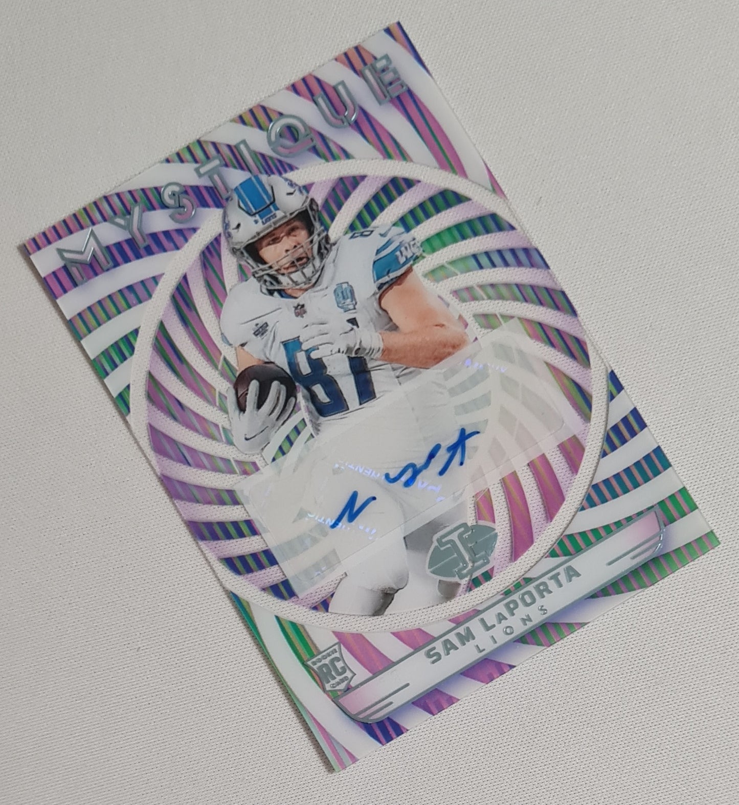 Sam LaPorta - 2023 Panini Illusions Football Mystique NFL Detroit Lions (RC) #31  Rainbow Prizm Auto /99 RARE SSP