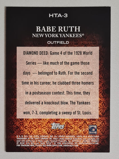 Babe Ruth - 2011 Topps Diamond Anniversary NY Yankees #HTA-3