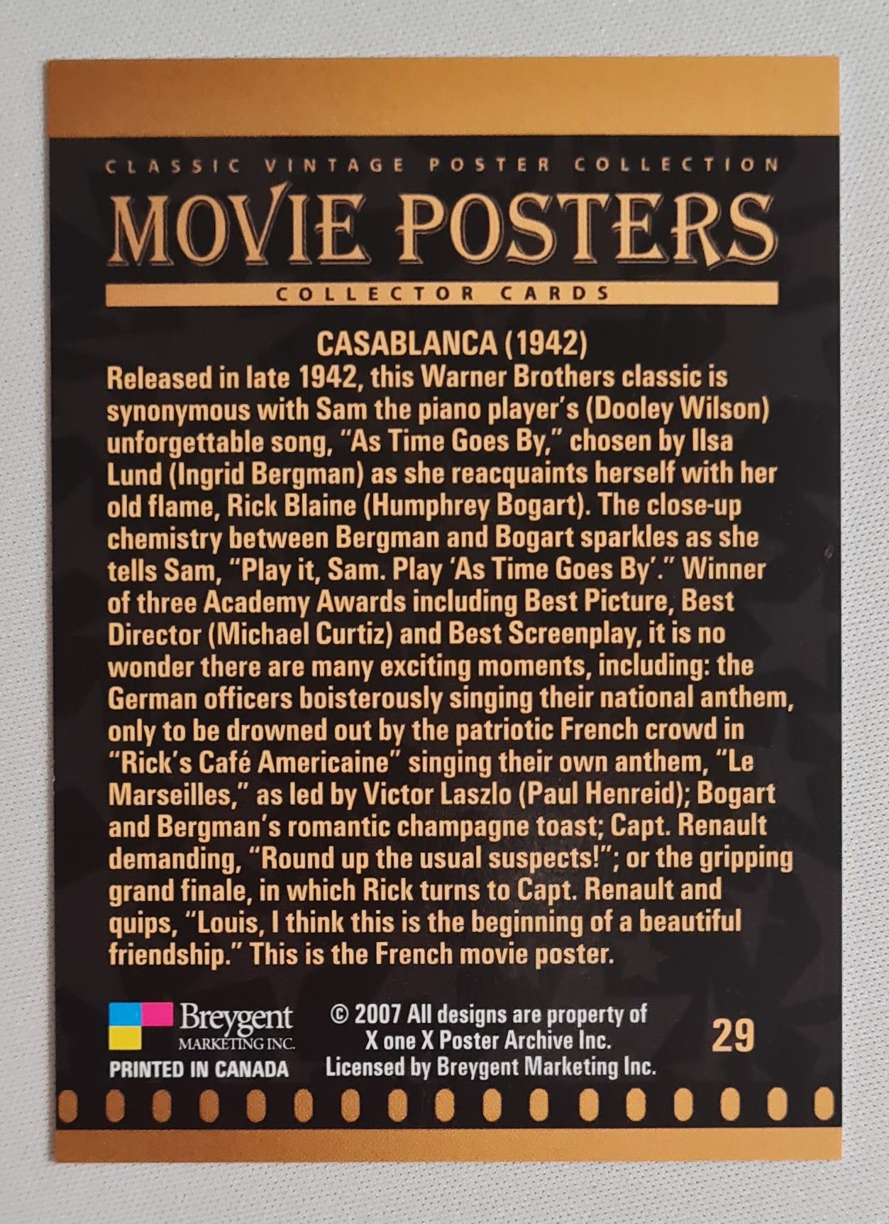 Casablanca - 2007 Movie Poster Collection (1942) #29