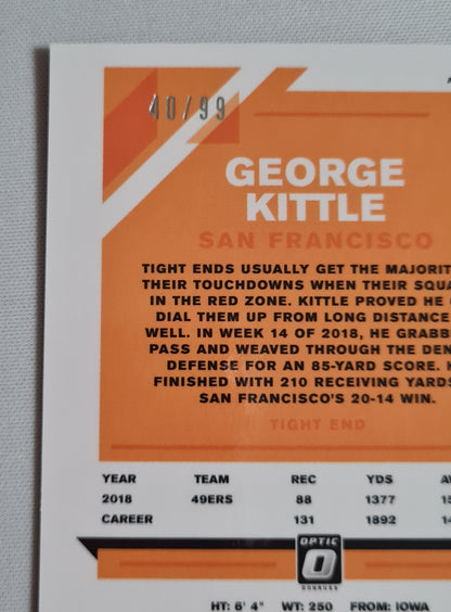 George Kittle - 2019 Panini Donruss Optic Football NFL 49ers San Francisco #86 Prizm /99