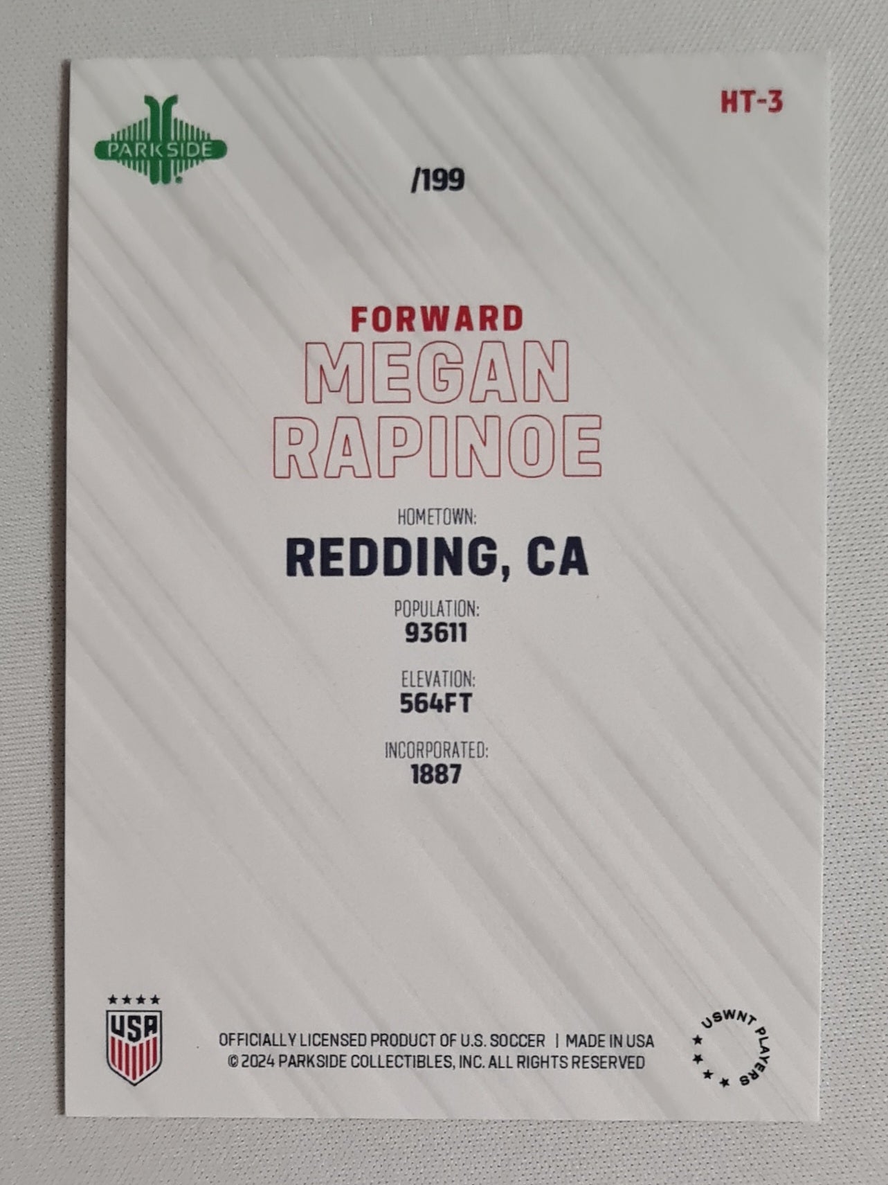 Megan Rapinoe - 2024 Parkside Collectibles National Team USA (USWNT Players) #HT-3 /199