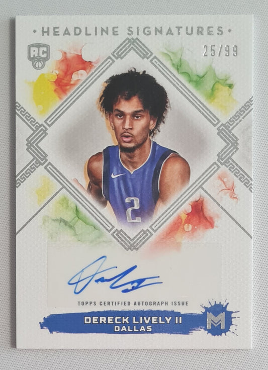 Dereck Lively II - 2024 Topps Headline Signatures (RC) NBA Basketball Dallas #HS-DL /99