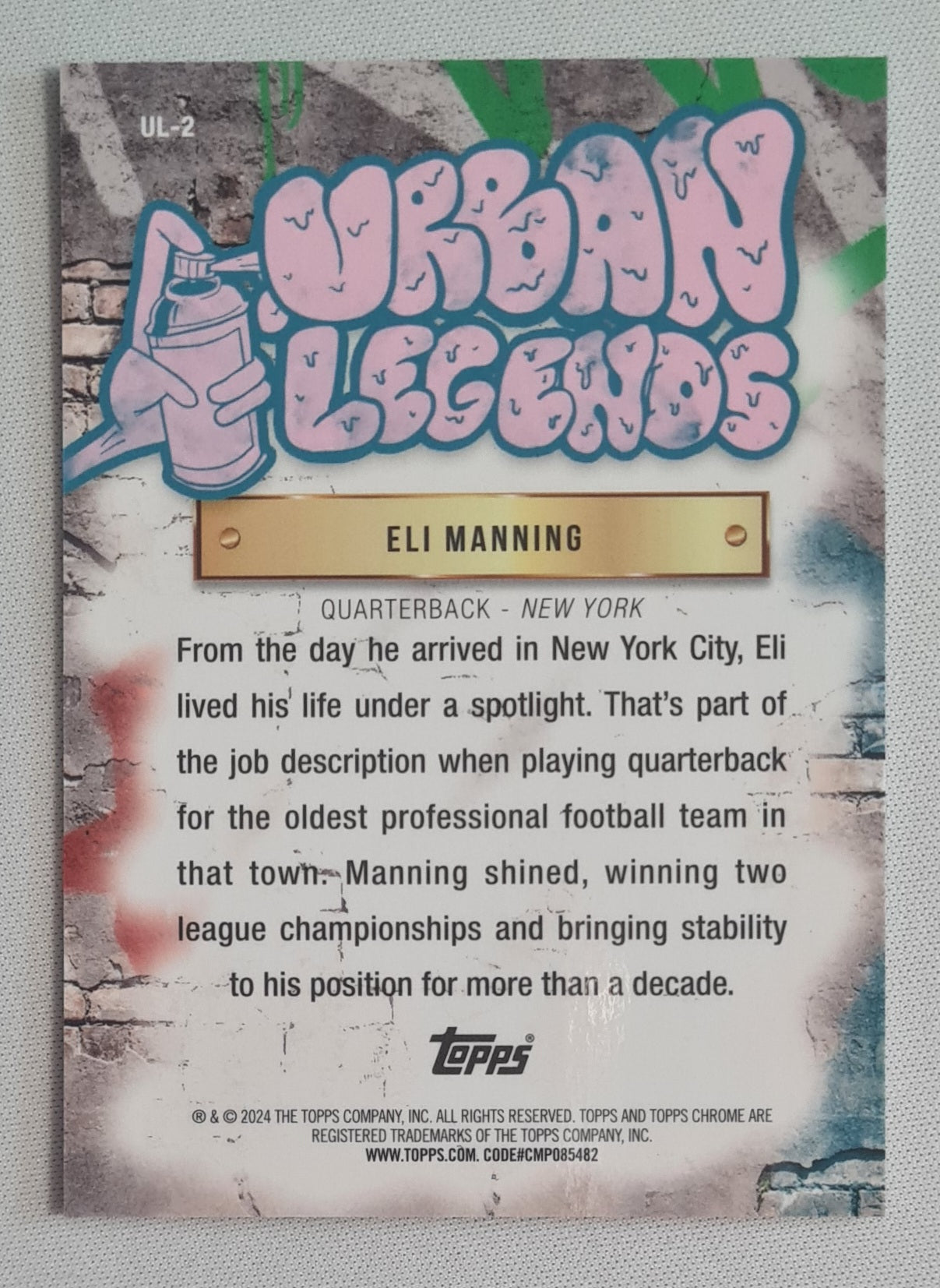 Eli Manning - 2024 Topps Chrome Urban Legends NFL NY (Giants) #UL-2 Case Hit