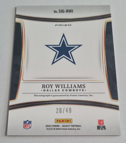 Roy Williams - 2023 Panini Select Football NFL Dallas Cowboys Prizm /SIG-RWI /49 /Autograph