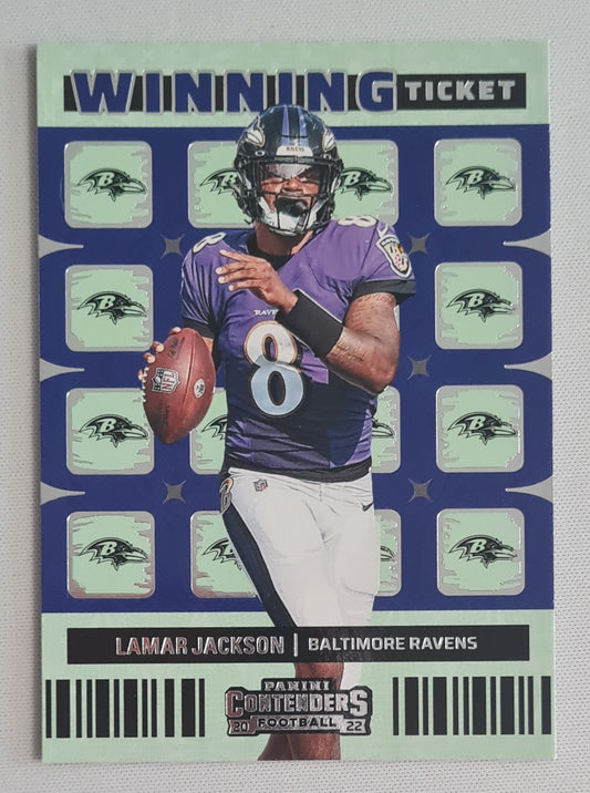 Lamar Jackson - 2022 Panini Contenders Football Winning Ticket NFL Baltimore Ravens #WT-LJA