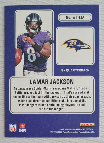 Lamar Jackson - 2022 Panini Contenders Football Winning Ticket NFL Baltimore Ravens #WT-LJA