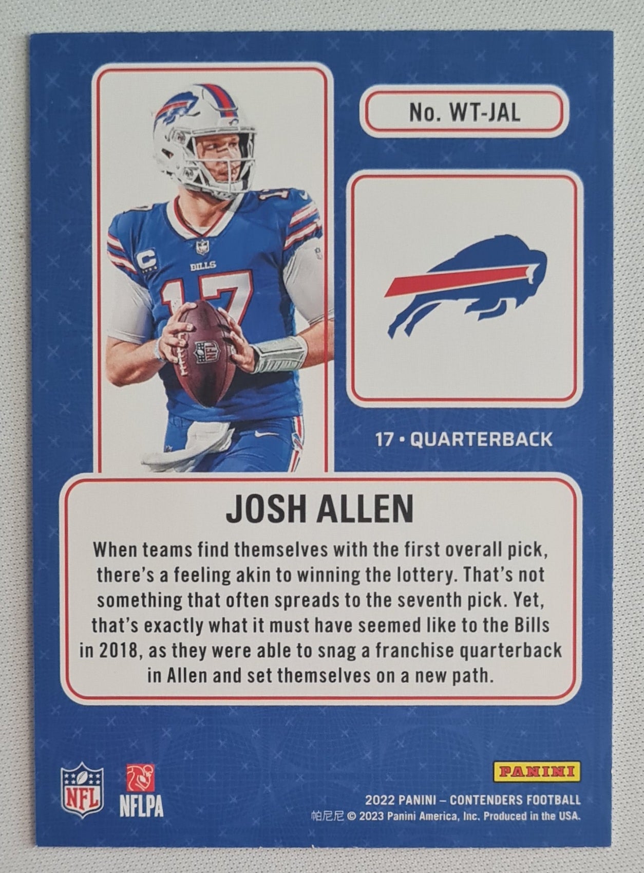 Josh Allen - 2022 Panini Contenders Football Winning Ticket NFL Buffalo Bills #WT-JAL