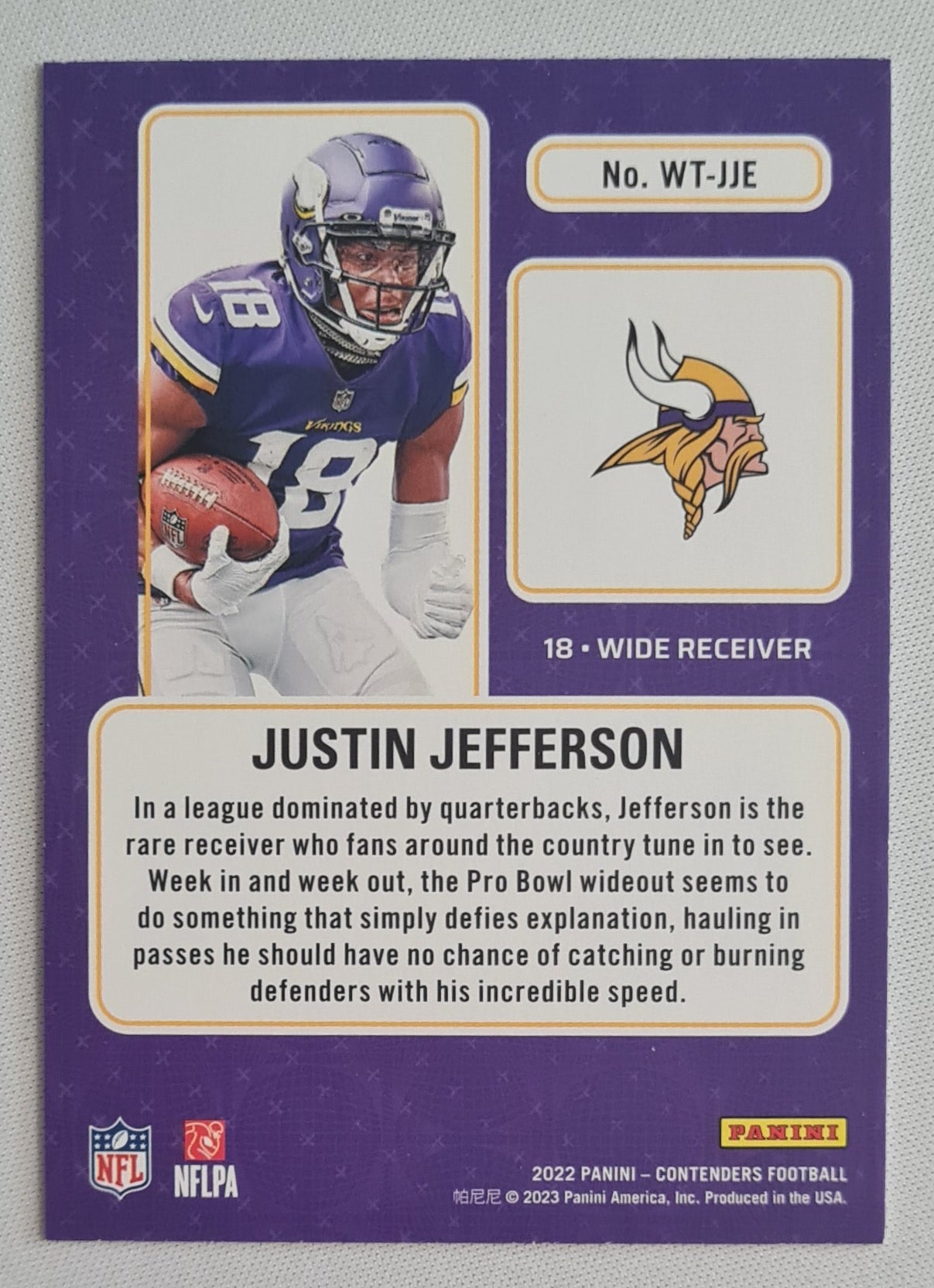 Justin Jefferson - 2022 Panini Contenders Football Winning Ticket NFL Minnesota Vikings #WT-JJE