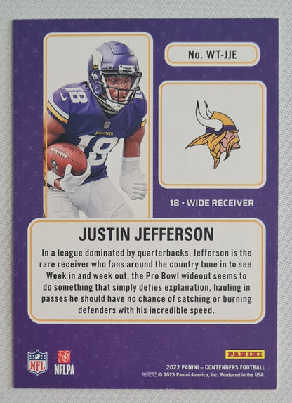 Justin Jefferson - 2022 Panini Contenders Football Winning Ticket NFL Minnesota Vikings #WT-JJE