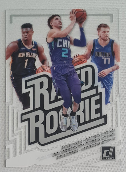 LaMelo Ball, Zion Williamson, Luka Doncic - 2021 Panini Clearly Donruss Basketball - Rated Rookie #1
