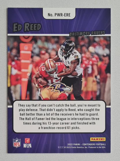 Ed Reed - 2022 Panini Contenders Football NFL Baltimore Ravens - Power Players -  #PWR-ERE
