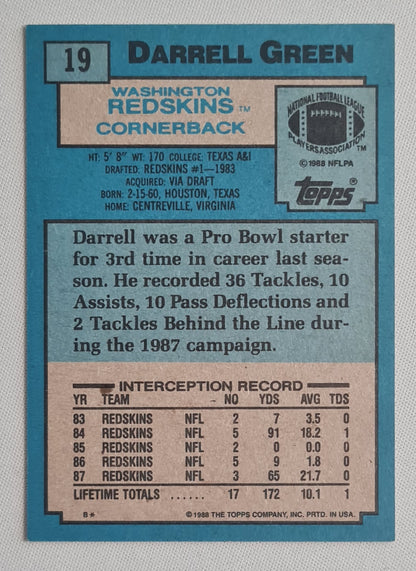 Darrell Green - 1988 Topps All Pro NFL Football Washington Redskins #19