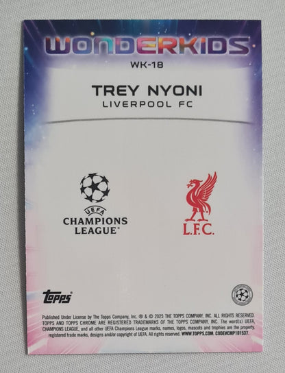 Trey Nyoni - 2025 Topps Chrome  Wonderkids (RC) Liverpool (CL) #WK-18