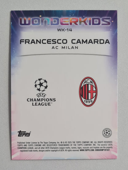 Francesco Camarda - 2025 Topps Chrome  Wonderkids AC Milan (CL) #WK-14