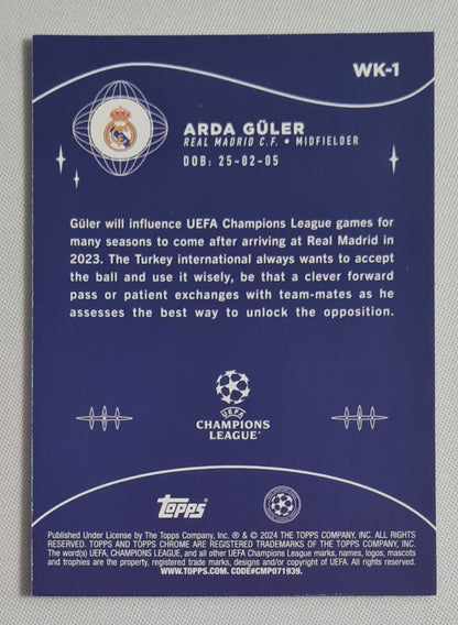 Arda Guler - 2024 Topps Chrome Wonderkids Real madrid (CL) #WK-1