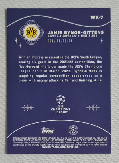 Jamie Bynoe-Gittens - 2024 Topps Chrome Wonderkids Borussia Dortmund (CL) #WK-7