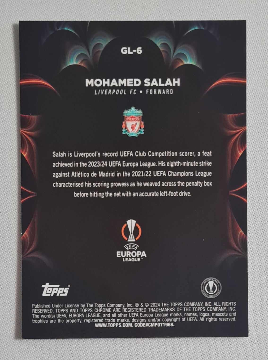Mohamed Salah - 2024 Topps Chrome Golazo Liverpool FC (EL) #GL-6
