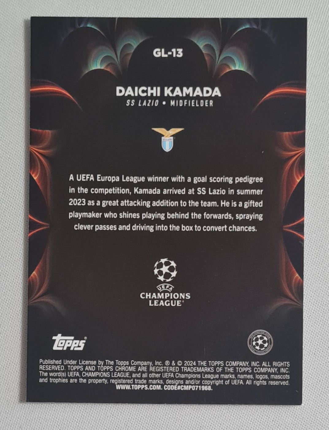 Daichi Kamada - 2024 Topps Chrome Golazo SS Lazio (CL) #GL-13
