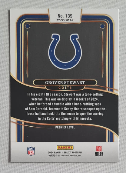 Grover Stewart - 2024 Panini Select Football NFL Colts - Premier Level - Prizm #139 Refractor